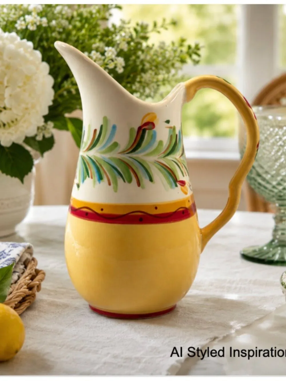 Southern Living At Home Gail Pittman Hand-Painted Siena Carafe Pitcher - 80oz.